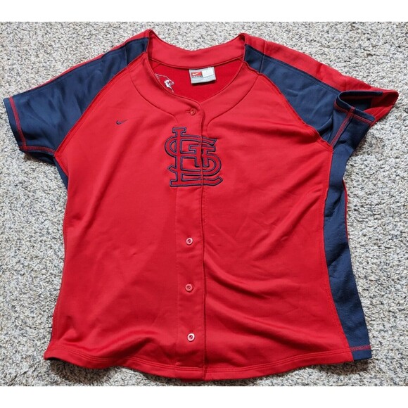 Nike Team MLB St Louis Cardinals Baseball Jersey Youth Size XL Red Embroidered - Picture 1 of 7